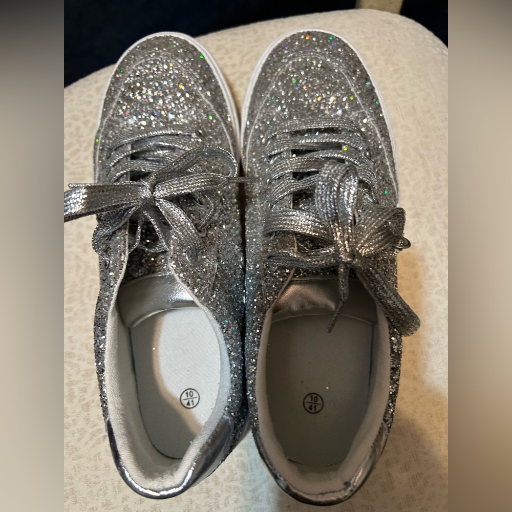 Silver Glitter Women's Sneakers